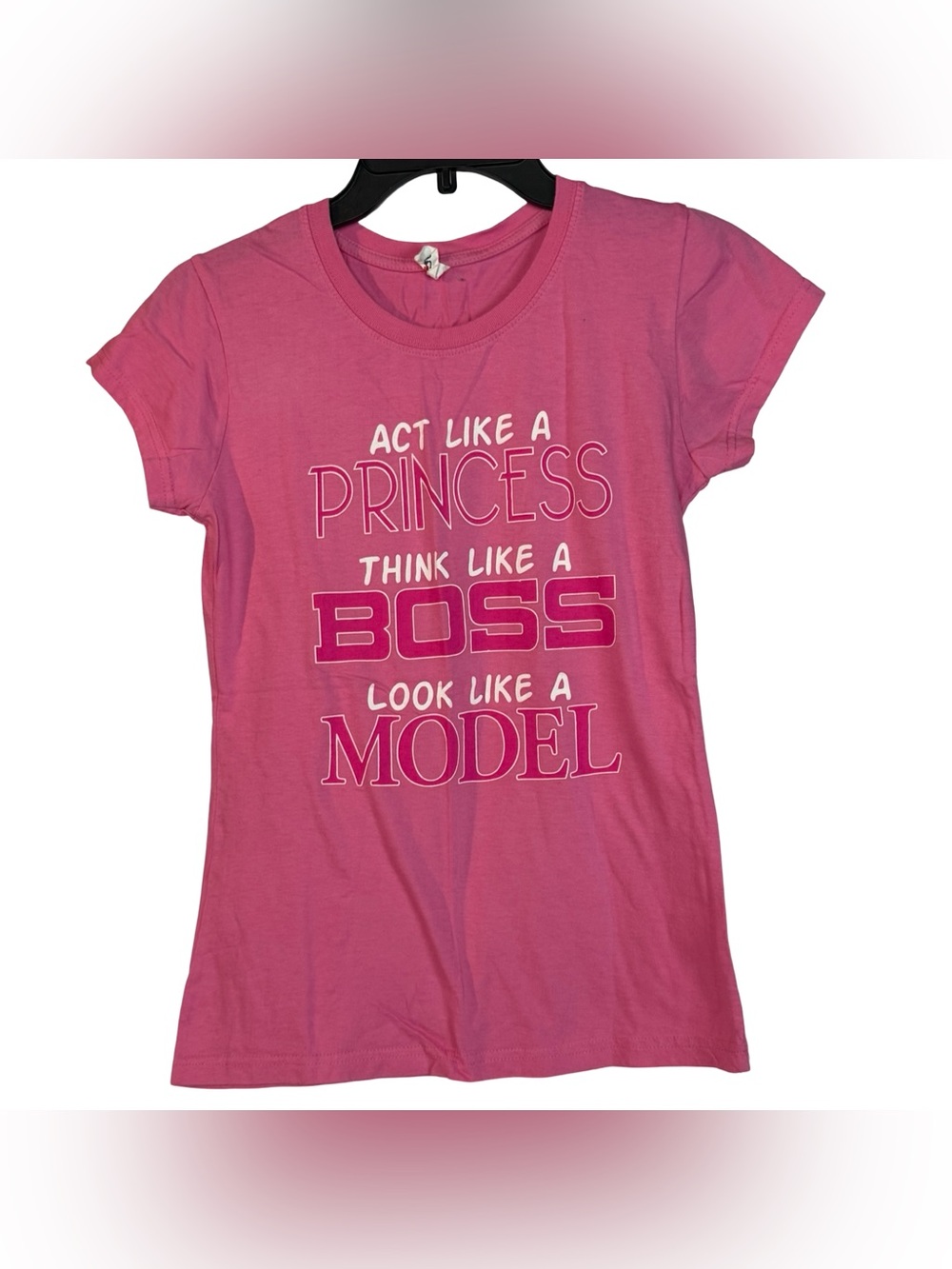 Cute Pink Graphic Tee Y2K Aesthetic Slogan Princess Barbiecore Top Women Size S